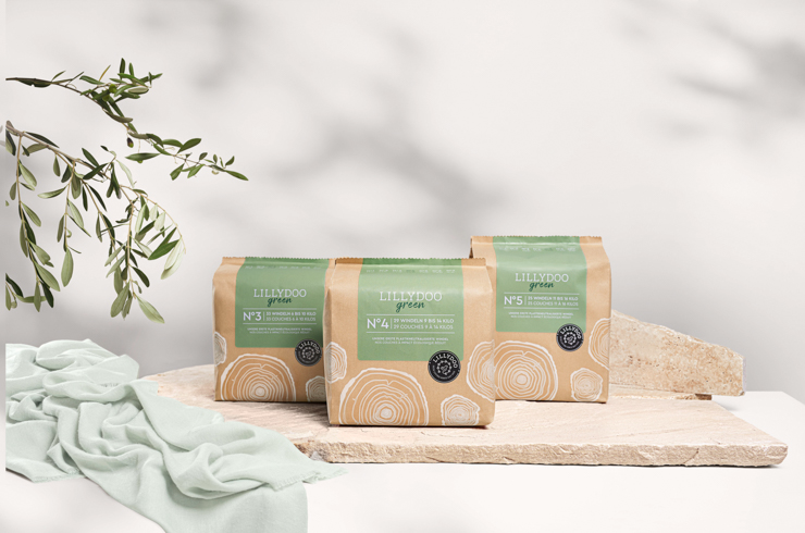 Pañales LILLYDOO green con un impacto ambiental reducido, talla 1 (2-5 kg),  3 paquetes de 41 pañales (123 pañales) (FSC Mix)